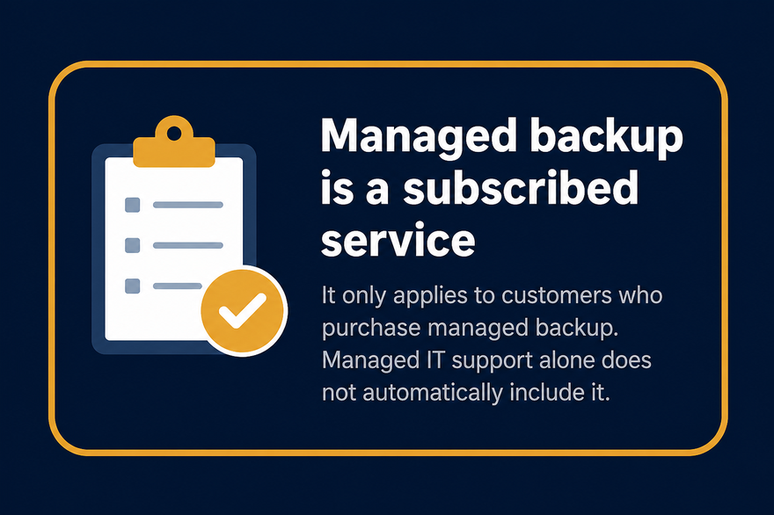 Managed backup is a subscribed service