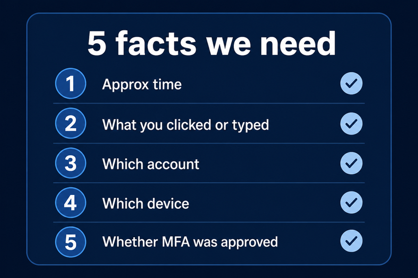 Five facts we need checklist